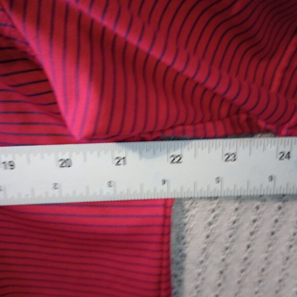 Masters Performance Red & Blue Striped Polo Shirt L Polyester Mens Short Sleeve - Picture 6 of 7